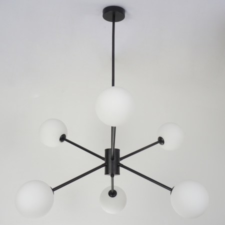 Люстра потолочная на штанге черня D70см