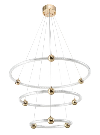 Светодиодная люстра золото LED 171Вт D80+60+40см