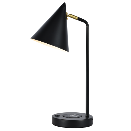 Настольная лампа черня беспроводная зарядка 45см