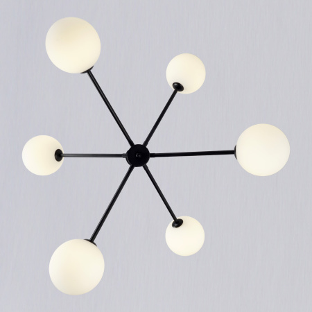 Люстра потолочная на штанге черня D70см