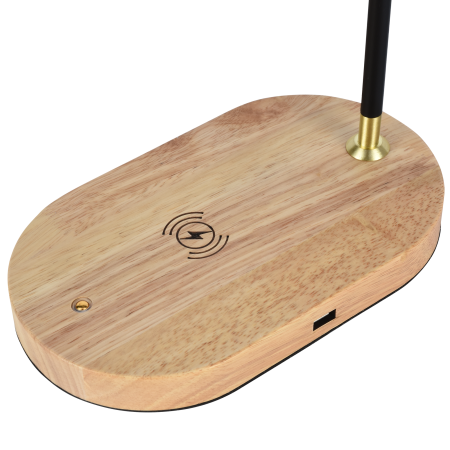 Настольная лампа черня беспроводная зарядка 37см