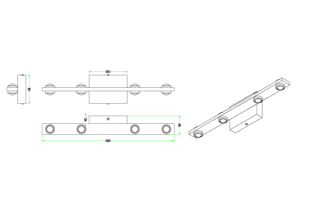 Бра черное LED 24Вт 42см