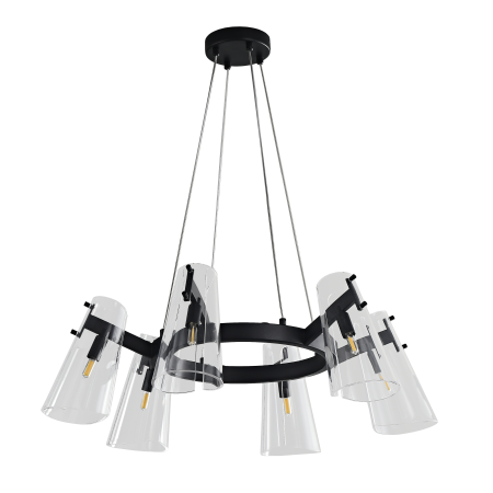 Люстра потолочная черня D70см