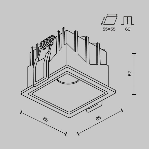 Встраиваемый светильник Technical DL043-01-10W3K-SQ-B-1