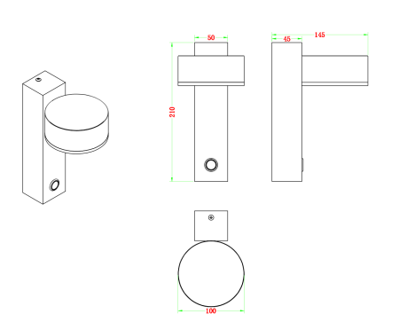 Бра черное LED 12Вт 21см