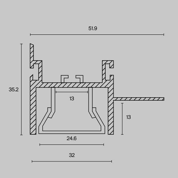 Профиль Led Strip ALM013S-2M