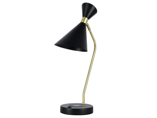 Настольная лампа черня беспроводная зарядка 50см