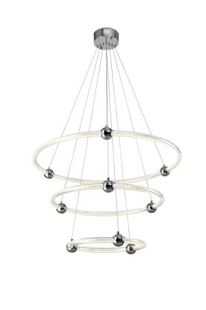 Светодиодная люстра хром LED 171Вт D80+60+40см