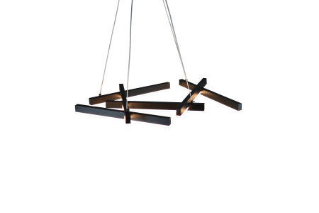 Светодиодная люстра черная LED 50Вт 65см