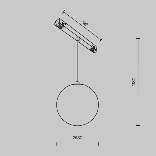 Трековый подвесной светильник Technical TR039-4-5W3K-WW-DS