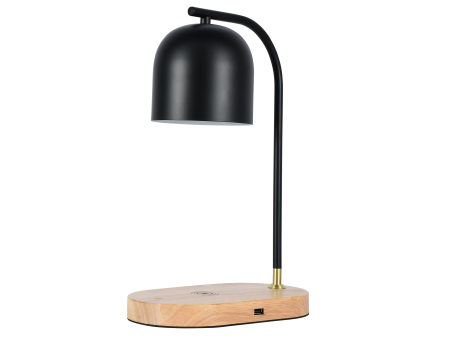 Настольная лампа черня беспроводная зарядка 37см