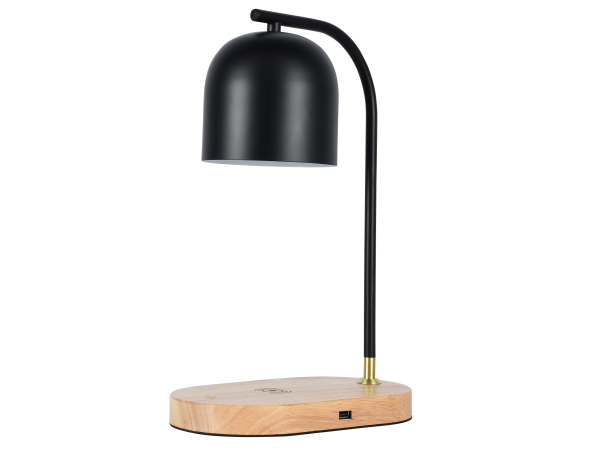 Настольная лампа черня беспроводная зарядка 37см