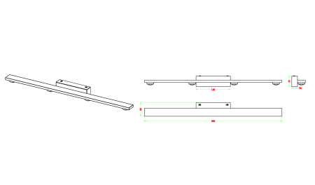 Бра латунь LED 12Вт 60см