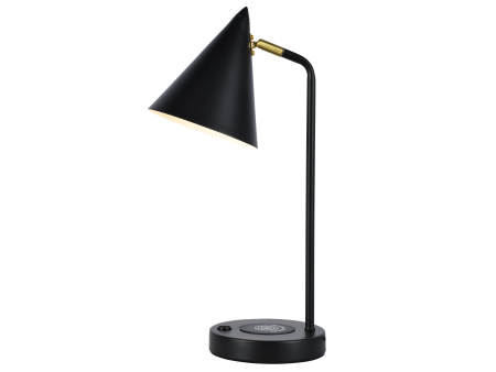 Настольная лампа черня беспроводная зарядка 45см