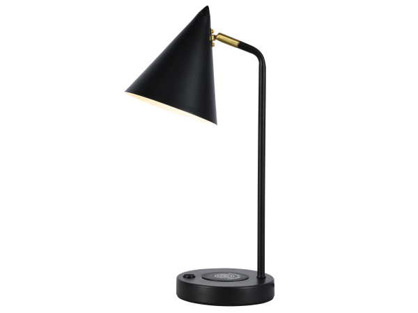 Настольная лампа черня беспроводная зарядка 45см