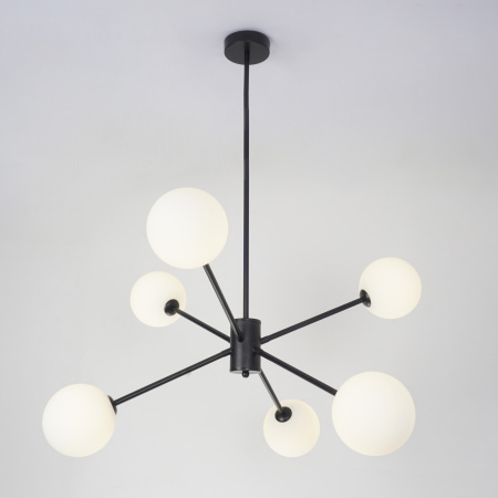 Люстра потолочная на штанге черня D70см