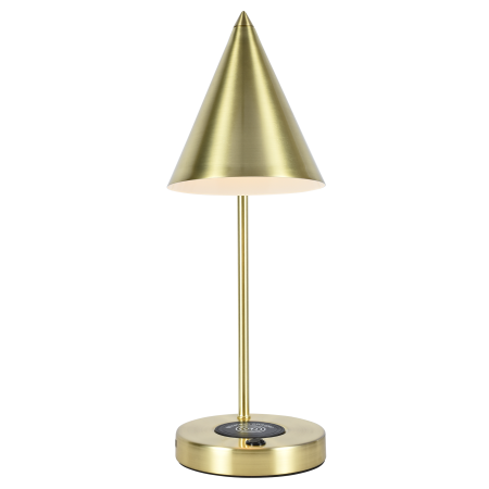Настольная лампа латунь беспроводная зарядка 45см