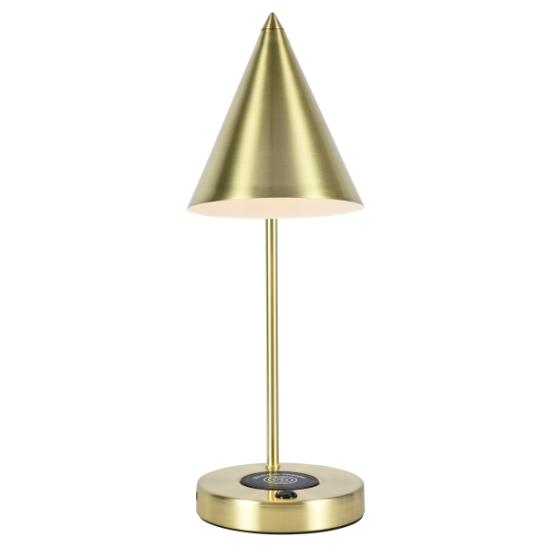 Настольная лампа латунь беспроводная зарядка 45см