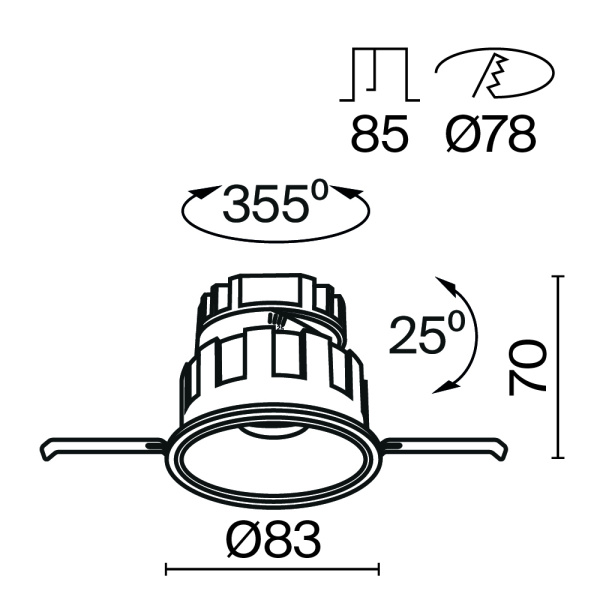 Встраиваемый светильник Technical DL057-10W3K-W
