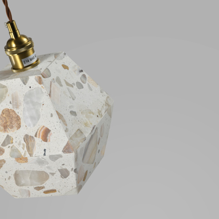 Светильник потолочный из камня латунь 15см