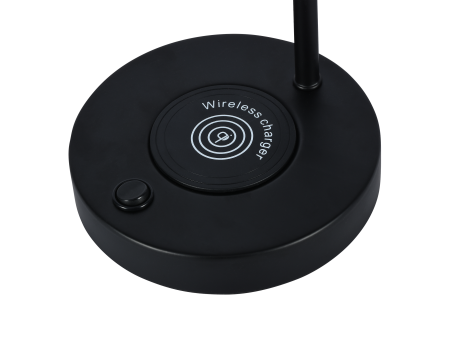 Настольная лампа черня беспроводная зарядка 45см