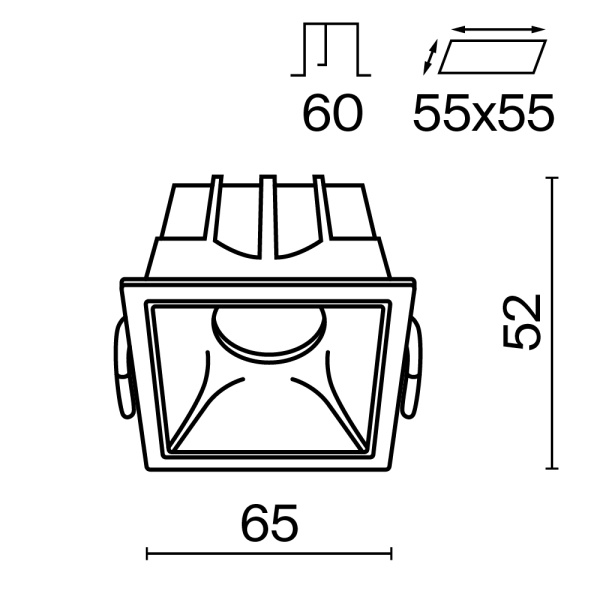 Встраиваемый светильник Technical DL043-01-10W4K-SQ-WB