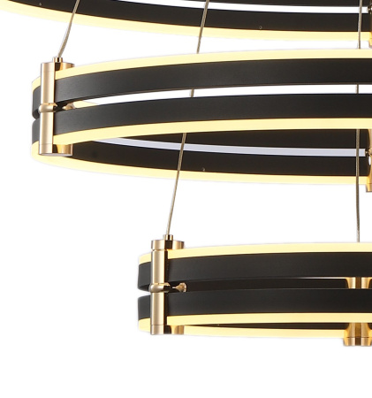 Люстра подвесная антрацит LED 228Вт D40+60+80см