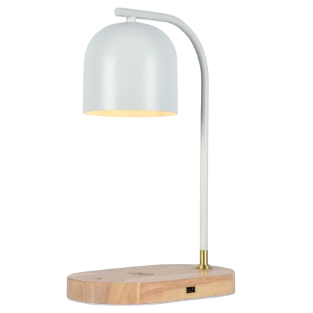 Настольная лампа белая беспроводная зарядка 37см
