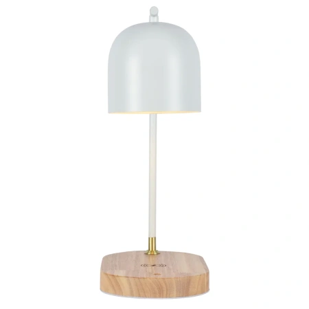 Настольная лампа белая беспроводная зарядка 37см