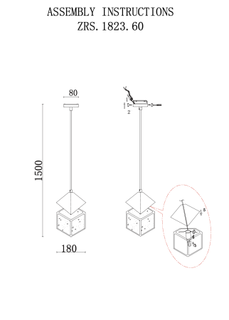 Люстра в скандинавском стиле золото 18см