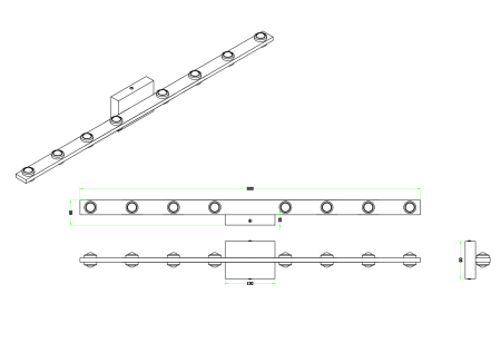 Бра черное LED 48Вт 82см