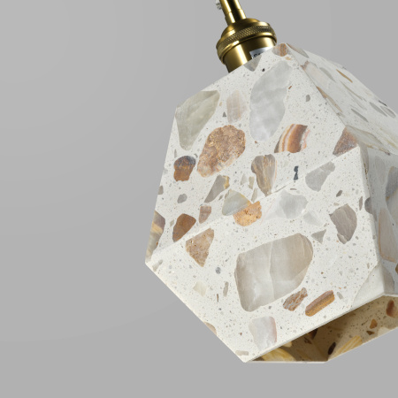 Светильник потолочный из камня латунь 15см