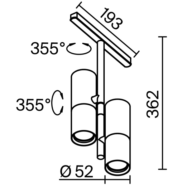 Трековый светильник Technical TR005-4-2X12W-DS-BW