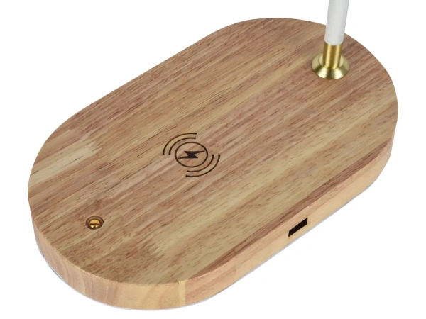 Настольная лампа белая беспроводная зарядка 37см