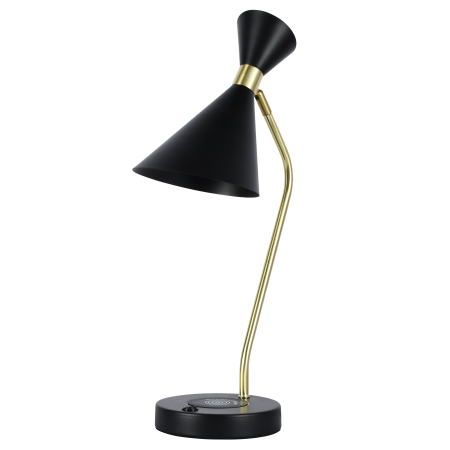 Настольная лампа черня беспроводная зарядка 50см