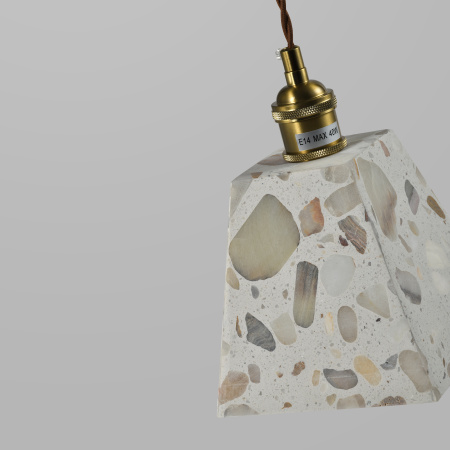 Светильник потолочный из камня латунь 17см