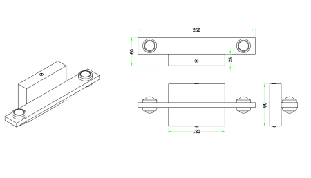 Бра черное LED 12Вт 25см