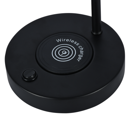 Настольная лампа черня беспроводная зарядка 45см