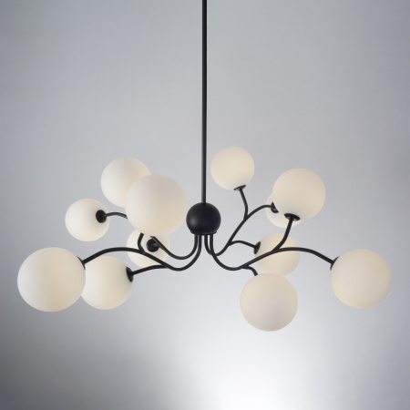 Люстра потолочная на штанге черня D85см