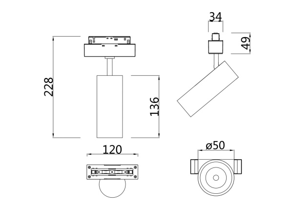 Трековый светильник Technical TR019-2-10W4K-MG