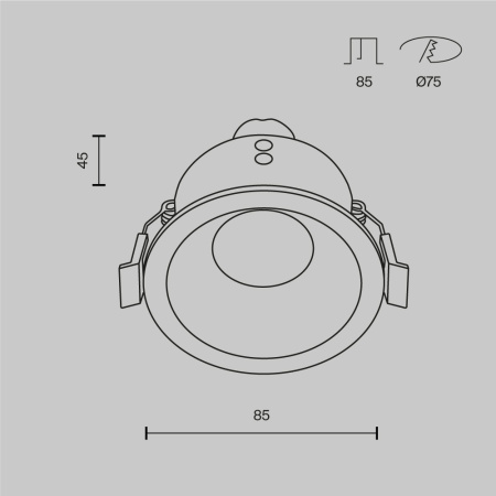 Встраиваемый светильник Technical DL032-2-01W-1(N)