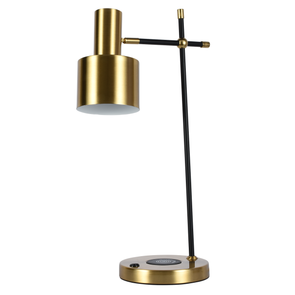 Настольная лампа латунь беспроводная зарядка 55см
