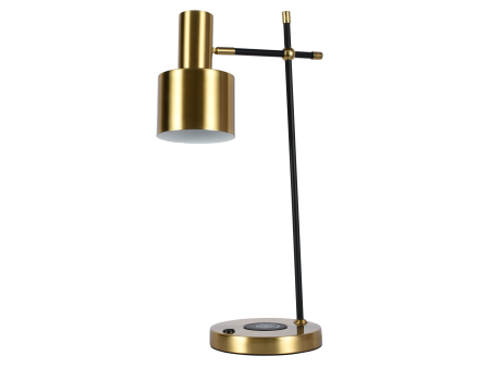 Настольная лампа латунь беспроводная зарядка 55см