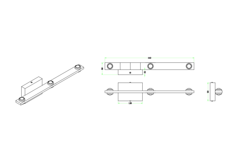 Бра черное LED 18Вт 44см