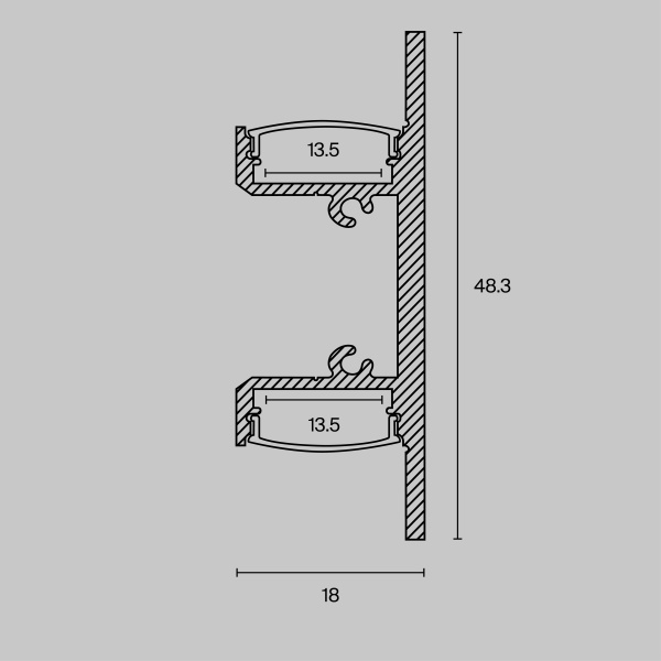 Профиль Led Strip ALM-1848-B-2M
