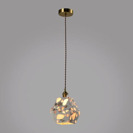 Светильник потолочный из камня латунь 15см