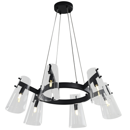 Люстра потолочная черня D70см