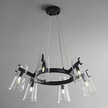 Люстра потолочная черня D70см