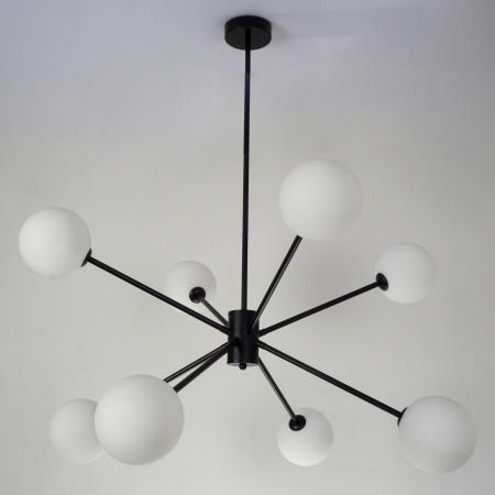 Люстра потолочная на штанге черня D80см