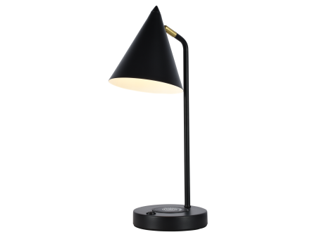 Настольная лампа черня беспроводная зарядка 45см